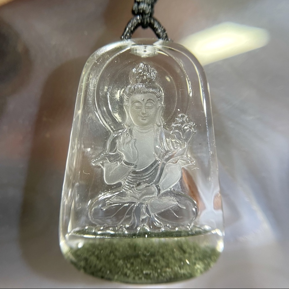 100% Natural Rare Green Phantom Quartz Pendant